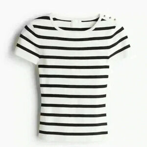 H&M Striped Button Detail Sweater